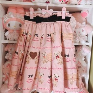 ♡ ank rouge teddy bear print skirt ♡
